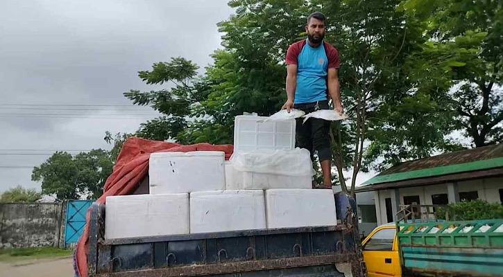 আখাউড়া দিয়ে ভারতে গেলো আরও ৩২২৫ কেজি ইলিশ আখাউড়া দিয়ে ভারতে গেলো আরও ৩২২৫ কেজি ইলিশ