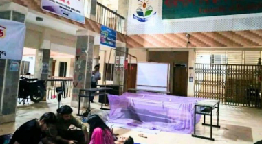 অনশন না ভাঙায় শিক্ষার্থীদের পাশে মশারি টানিয়ে উপাচার্যের রাত্রিযাপন