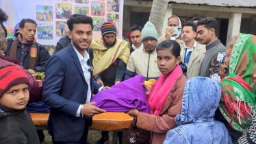 প্রবাসীর উদ্যোগে অসহায় মানুষের মাঝে কম্বল বিতরণ